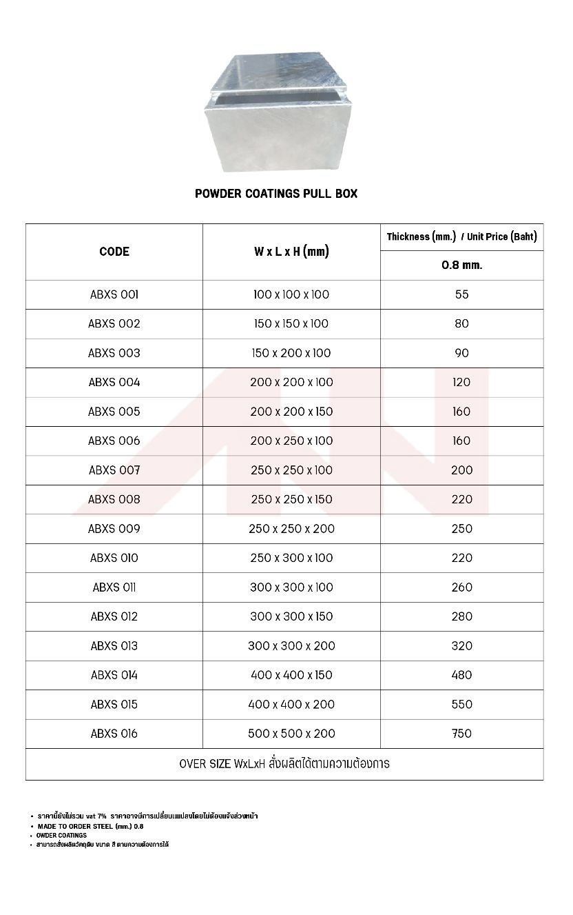 พูลบ๊อกซ์ พ่นสีมาตรฐาน POWDER COATINGS 